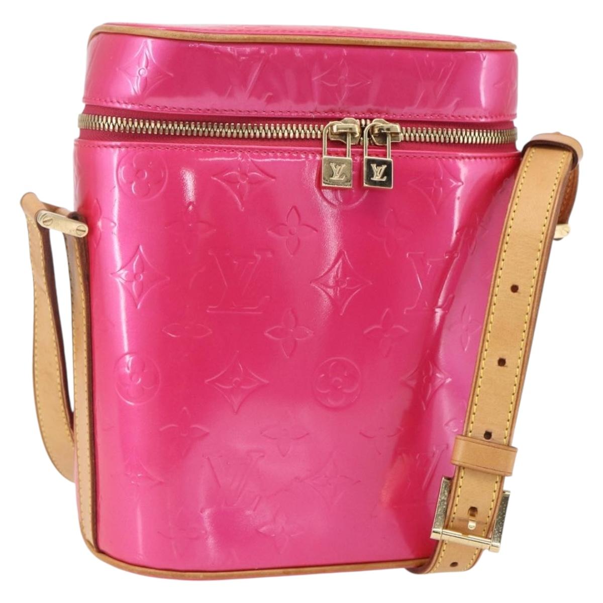 LOUIS VUITTON Vernis Sullivan Vertical Bag Fuchsia Pink M91259 LV Auth 156526V