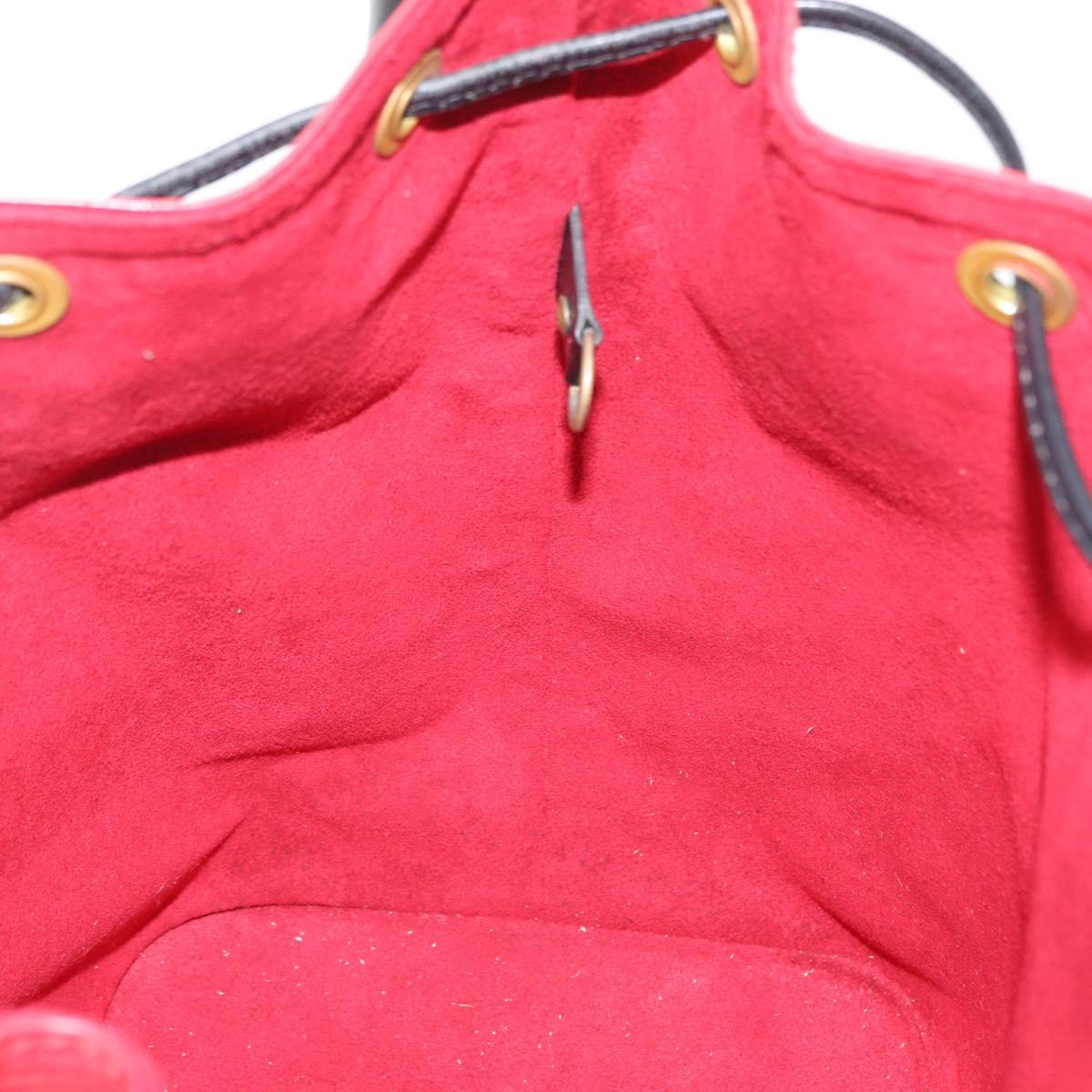 LOUIS VUITTON Epi Petit Noe Shoulder Bag Bicolor Black Red M44017 LV Auth 156533