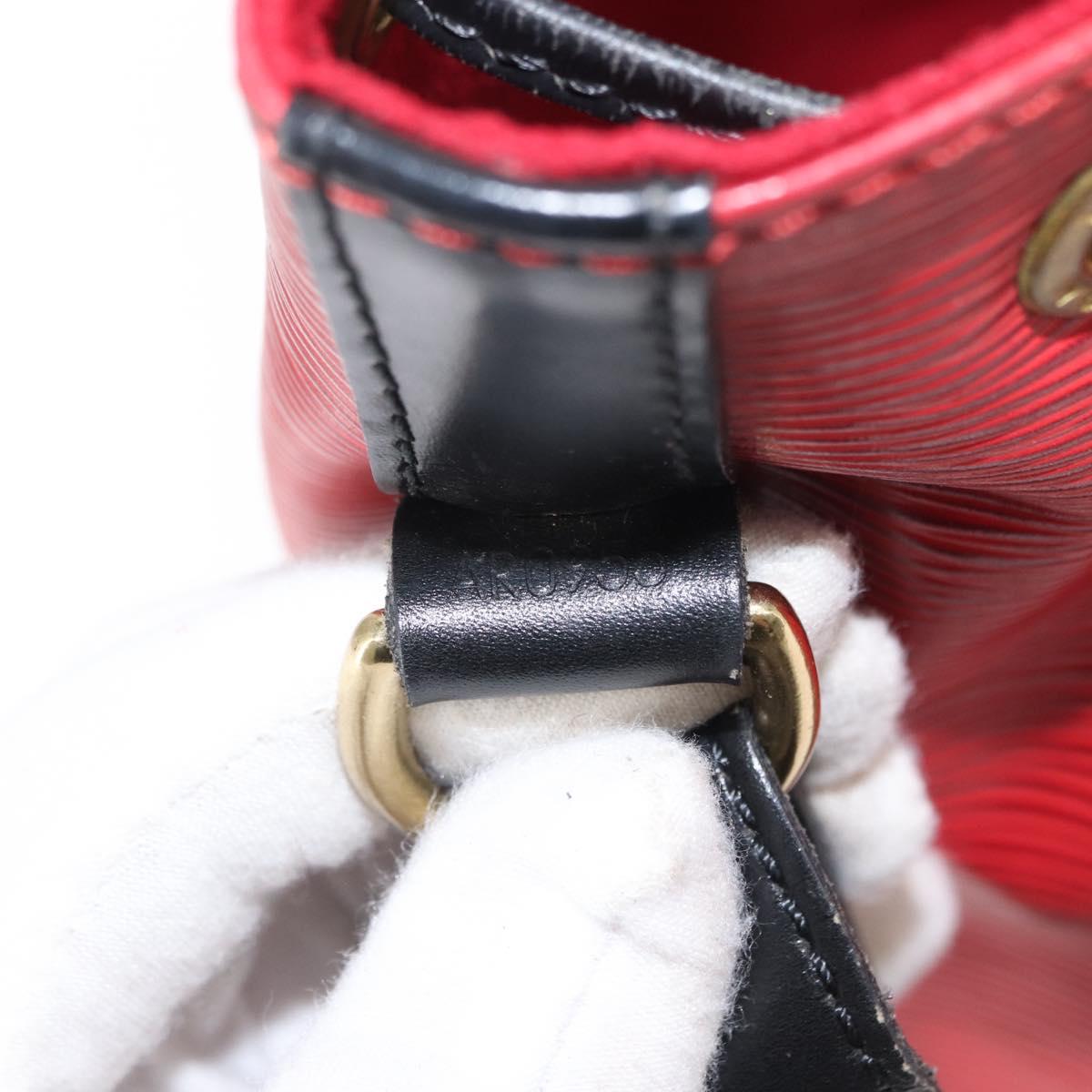 LOUIS VUITTON Epi Petit Noe Shoulder Bag Bicolor Black Red M44017 LV Auth 156533