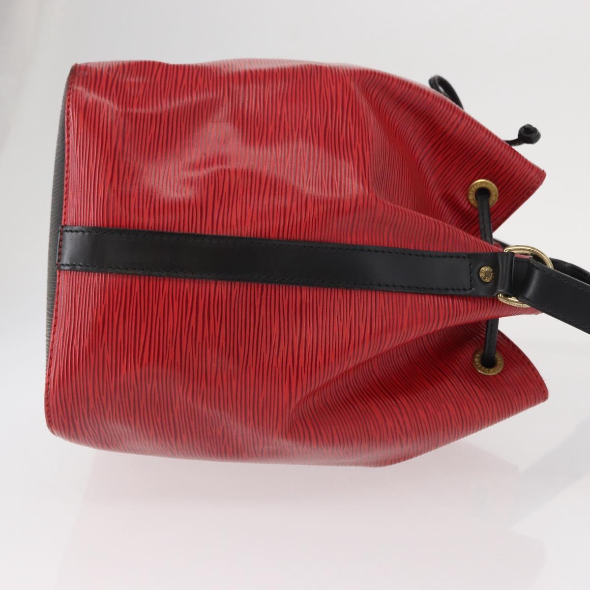 LOUIS VUITTON Epi Petit Noe Shoulder Bag Bicolor Black Red M44017 LV Auth 156533