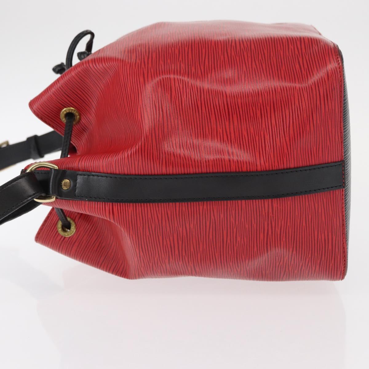 LOUIS VUITTON Epi Petit Noe Shoulder Bag Bicolor Black Red M44017 LV Auth 156533