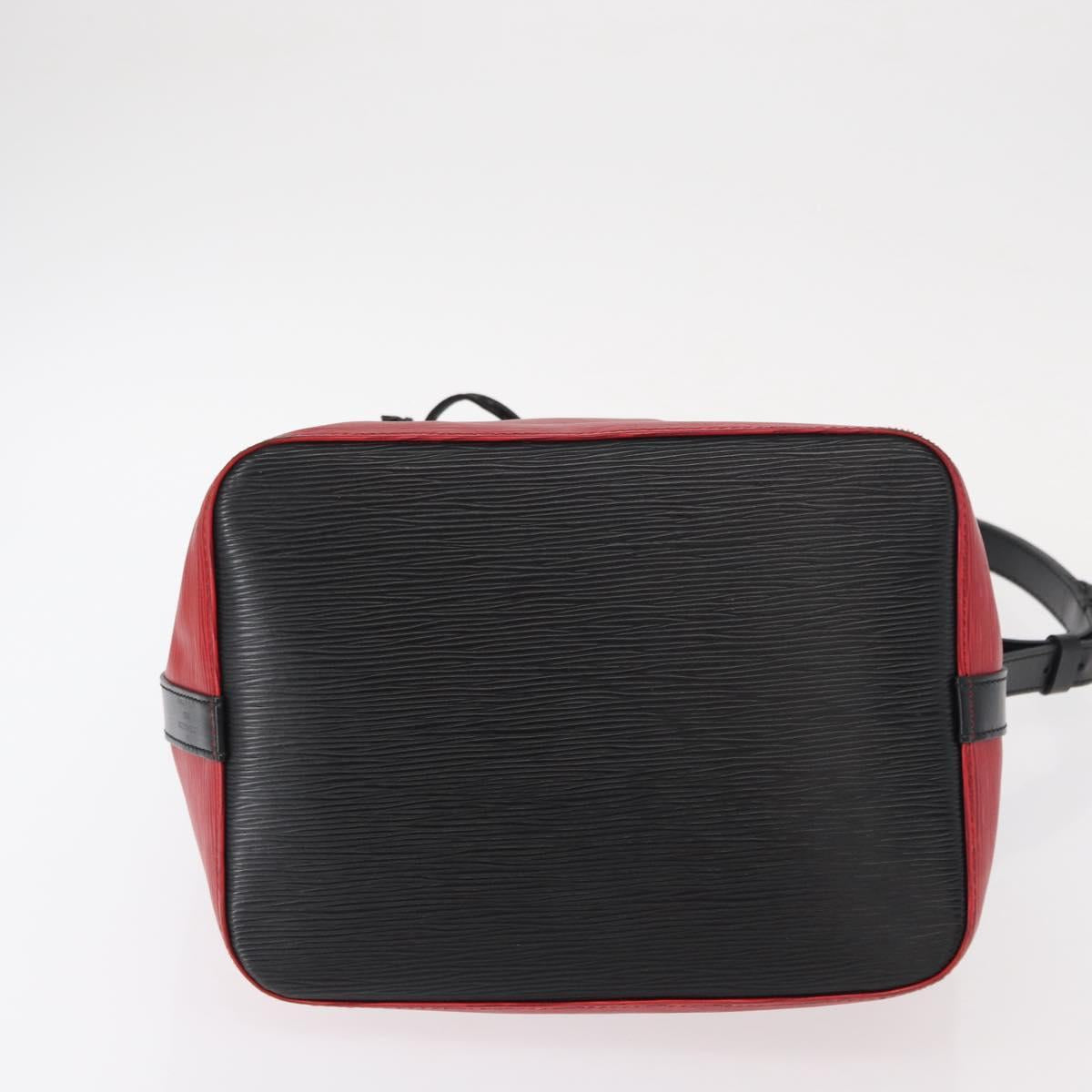 LOUIS VUITTON Epi Petit Noe Shoulder Bag Bicolor Black Red M44017 LV Auth 156533