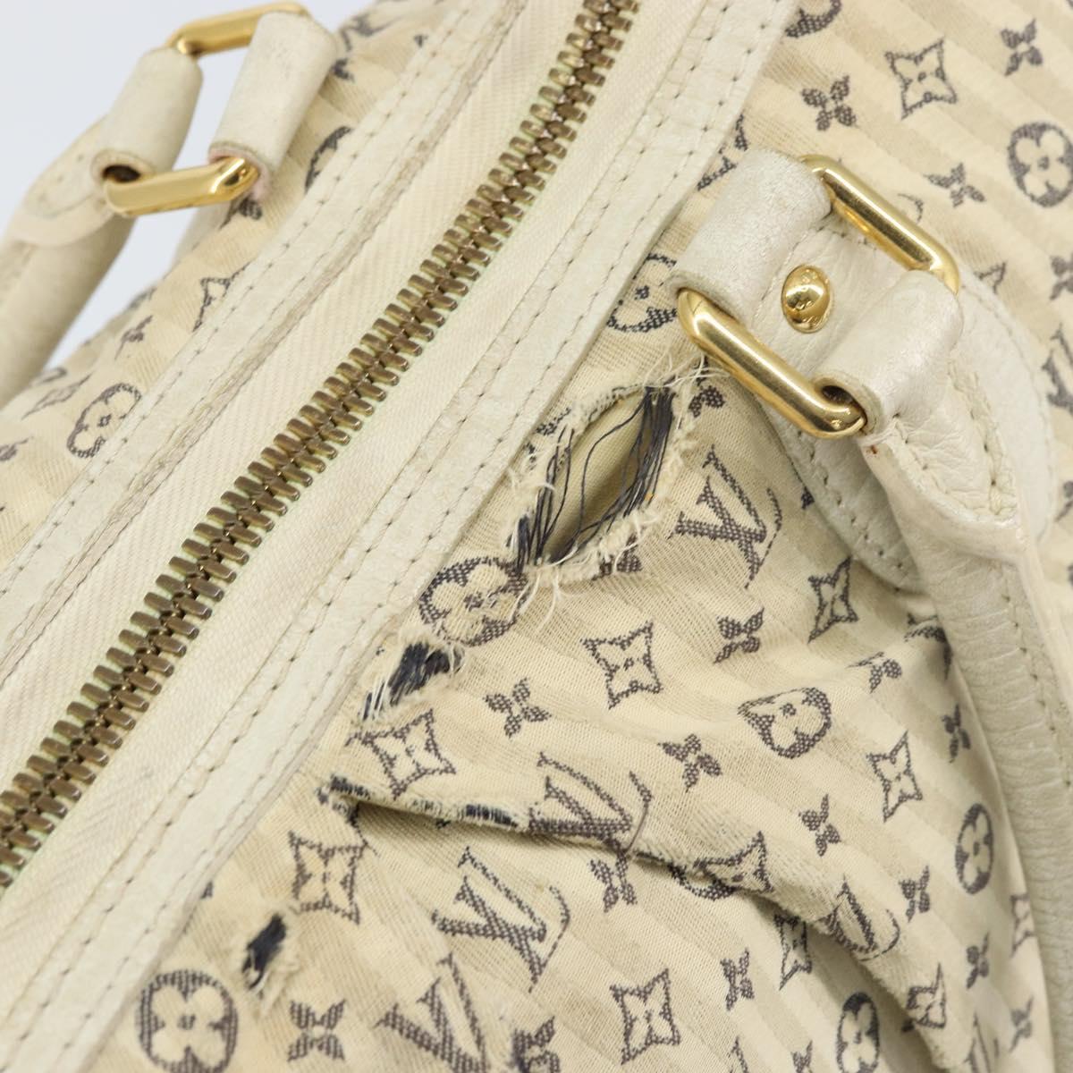 LOUIS VUITTON Monogram Mini Lin Croisette Marina GM Bag Blue M95492 Auth 156543