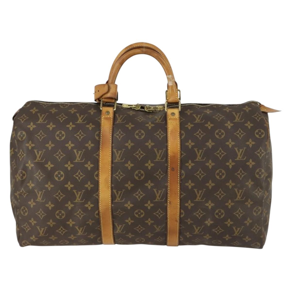 LOUIS VUITTON Monogram Keepall 50 Boston Bag M41426 LV Auth 156594