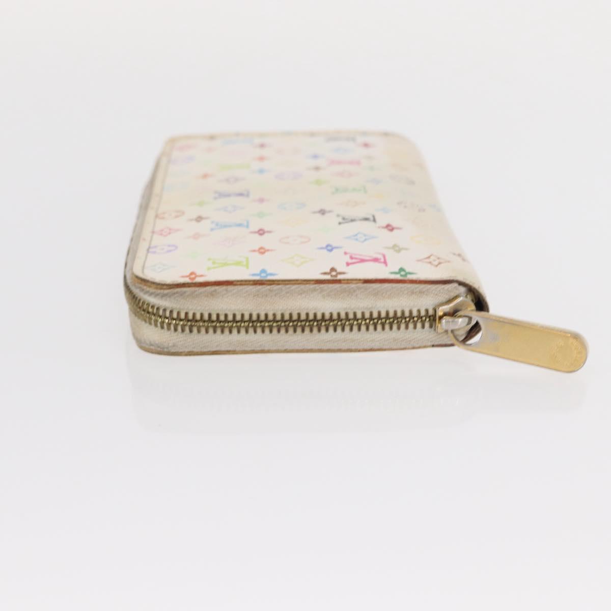 LOUIS VUITTON Monogram Multicolor Zippy Wallet Wallet White M60241 Auth 156622