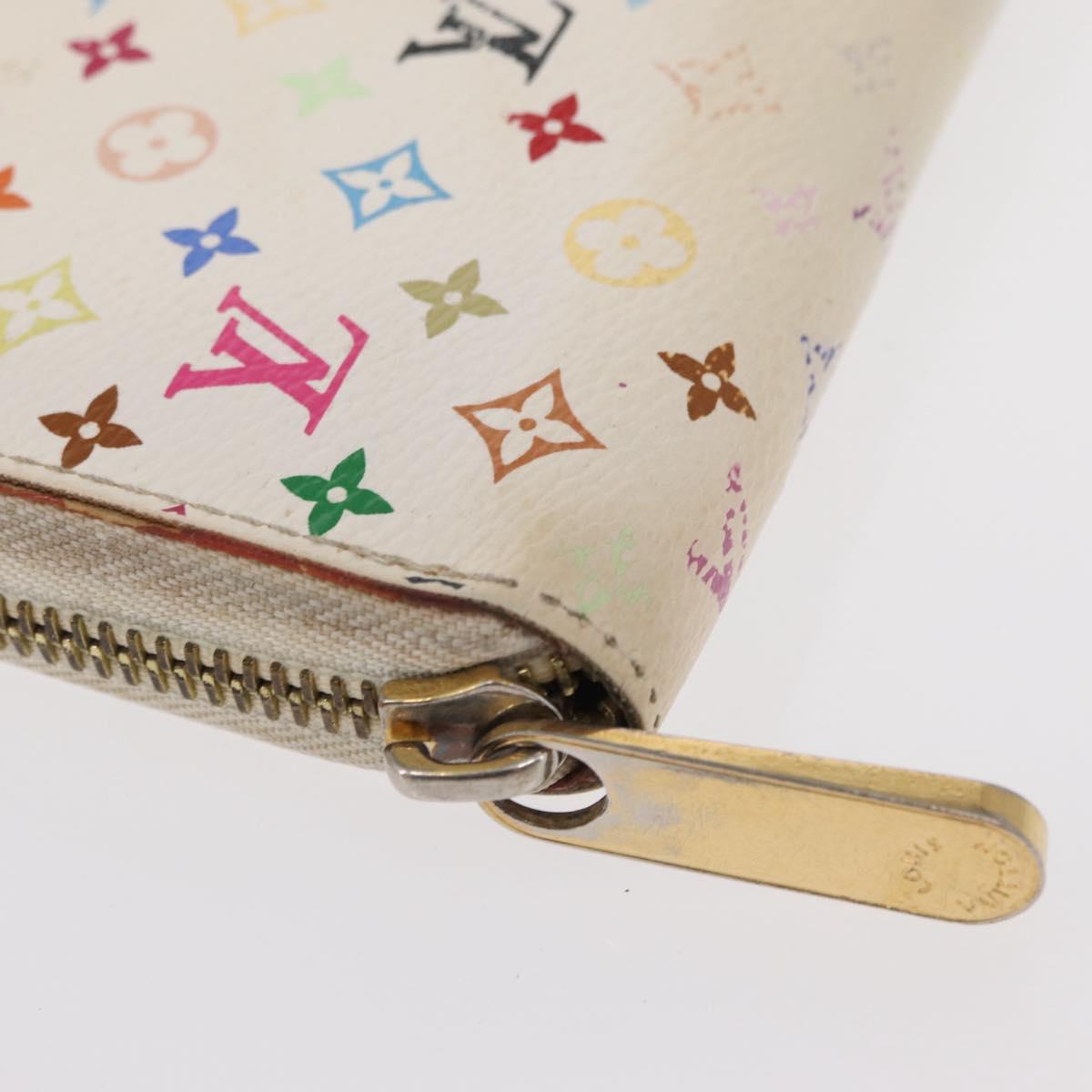 LOUIS VUITTON Monogram Multicolor Zippy Wallet Wallet White M60241 Auth 156622