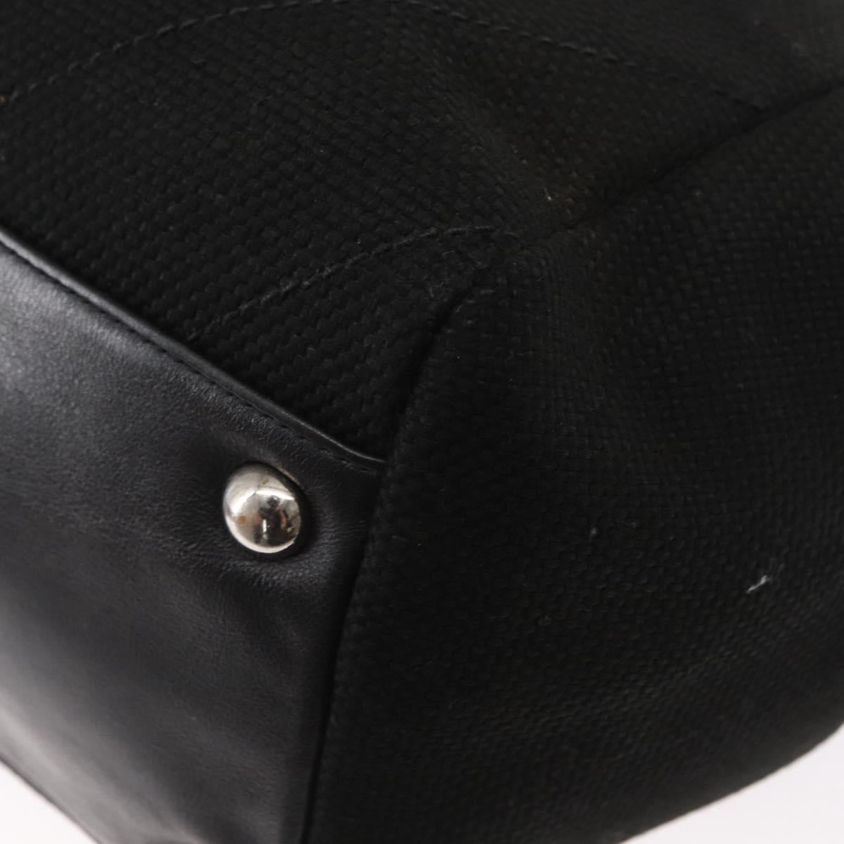 CHANEL Matelasse Chain Shoulder Bag Canvas Black Silver CC Auth 156626V