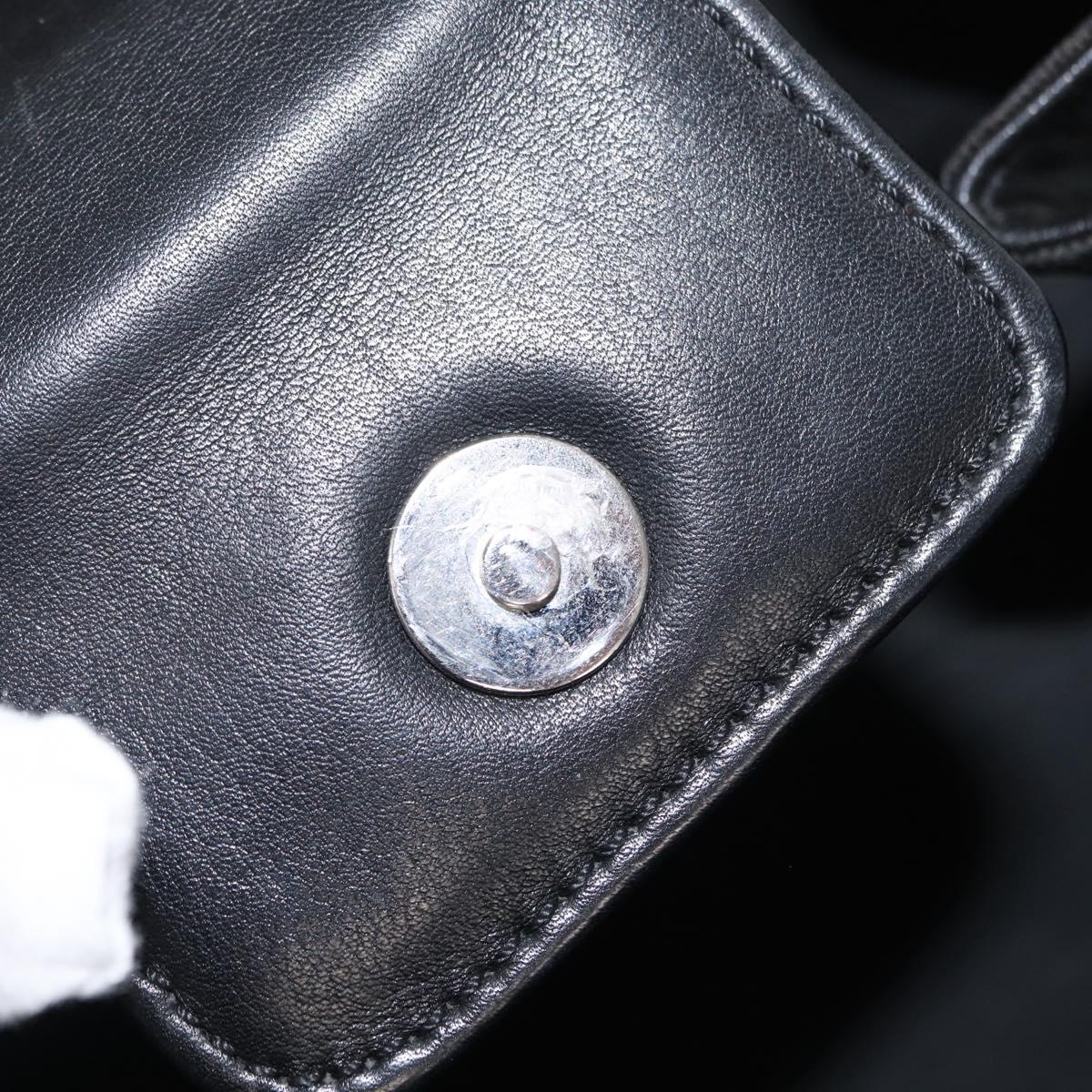 CHANEL Matelasse Chain Shoulder Bag Canvas Black Silver CC Auth 156626V