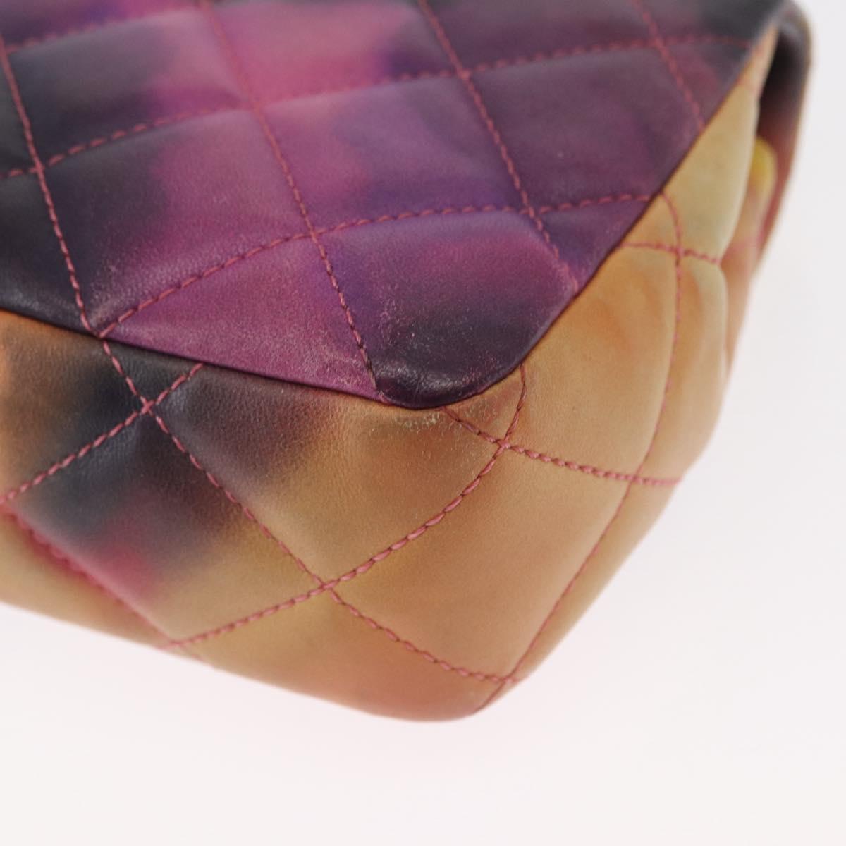 CHANEL Chain Matelasse 23 Shoulder Bag Lamb Skin Pink CC Auth 156629SAV