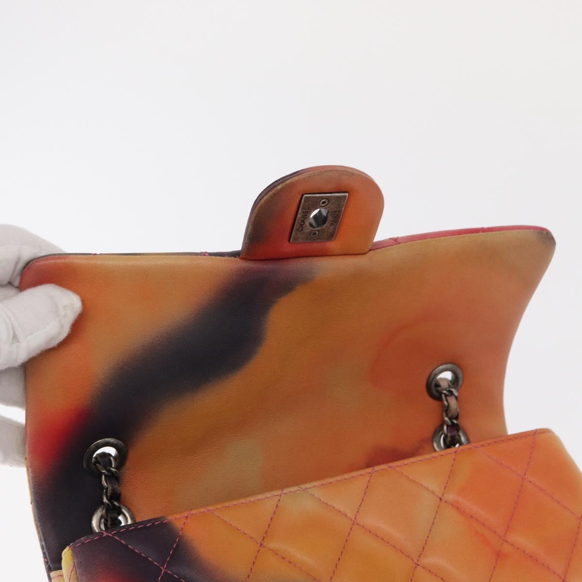 CHANEL Chain Matelasse 23 Shoulder Bag Lamb Skin Pink CC Auth 156629SAV