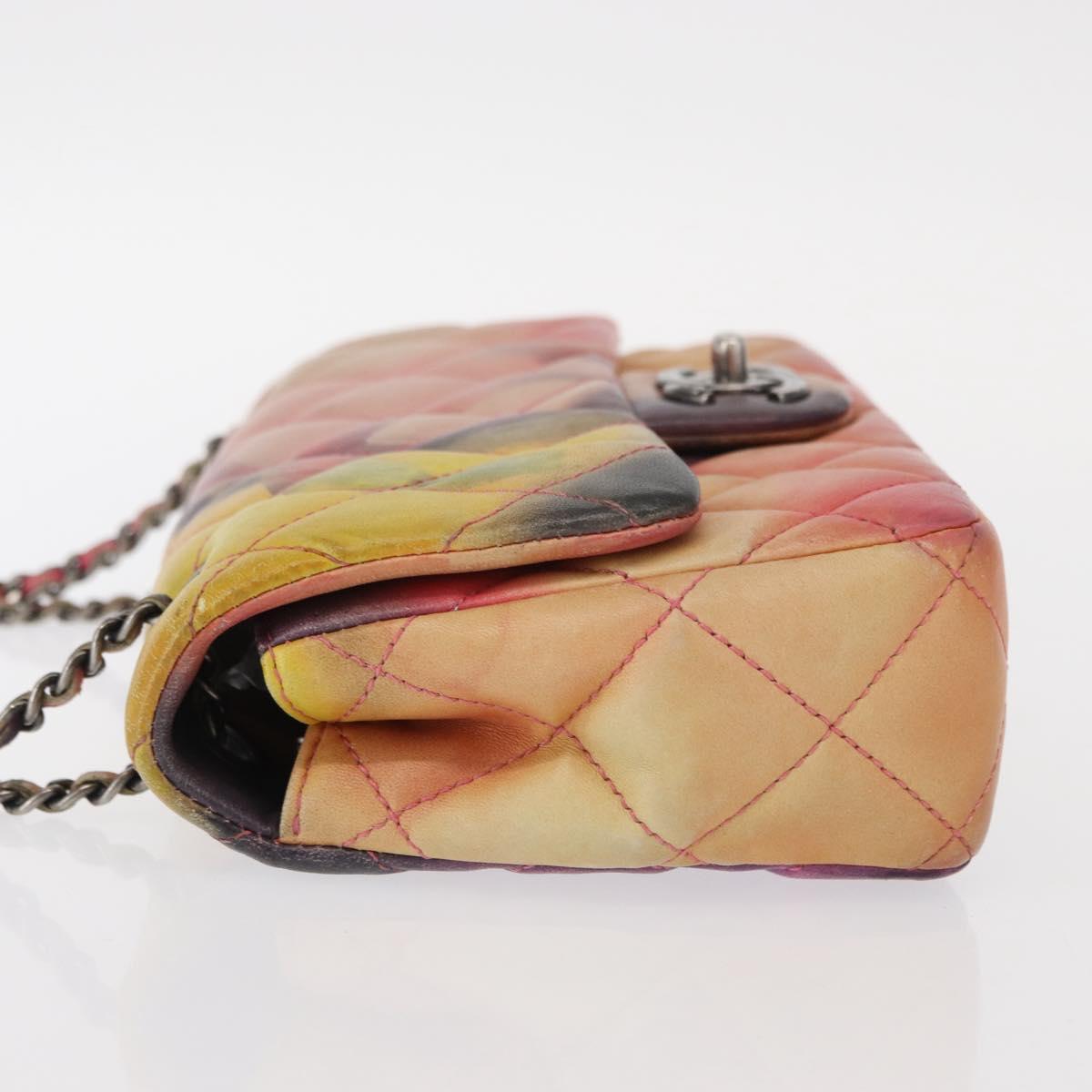 CHANEL Chain Matelasse 23 Shoulder Bag Lamb Skin Pink CC Auth 156629SAV