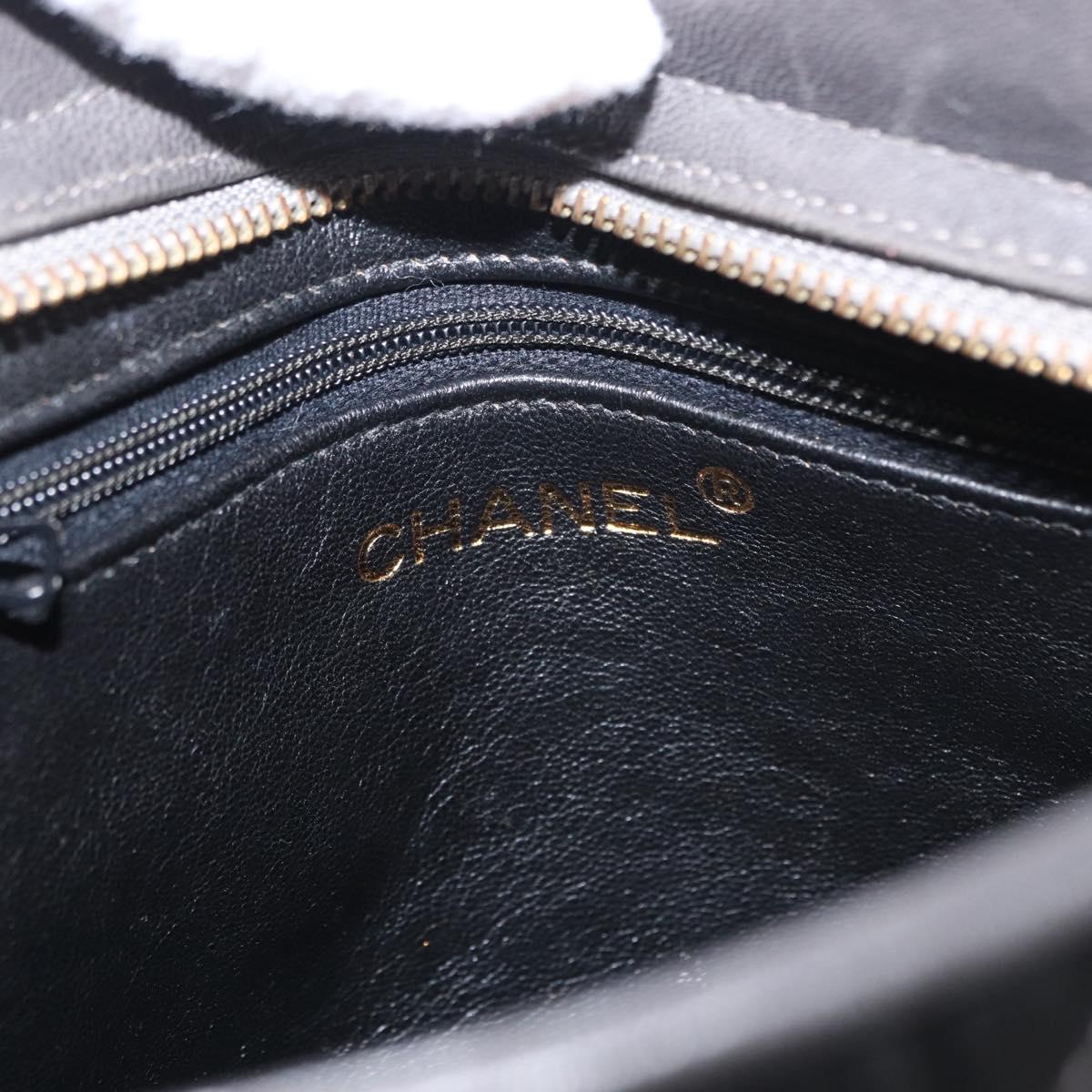 CHANEL Matelasse Chain Shoulder Bag Satin Gray Gold CC Auth 156631V