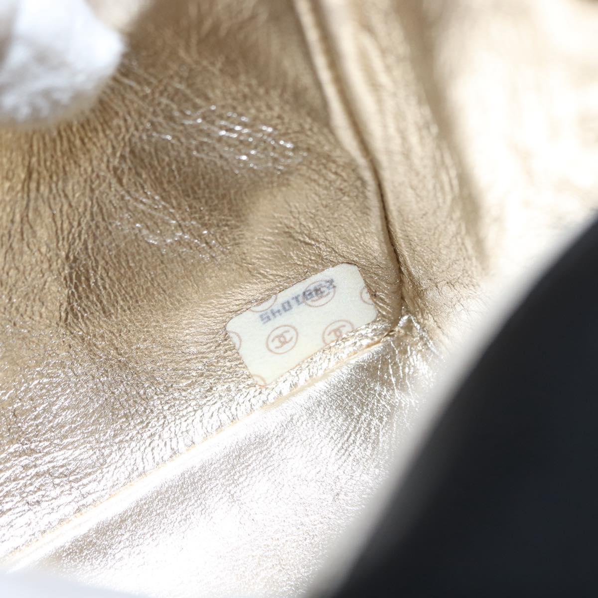 CHANEL Mini Matelasse 17 Chain Shoulder Bag Satin Black Gold CC Auth 156632SAM