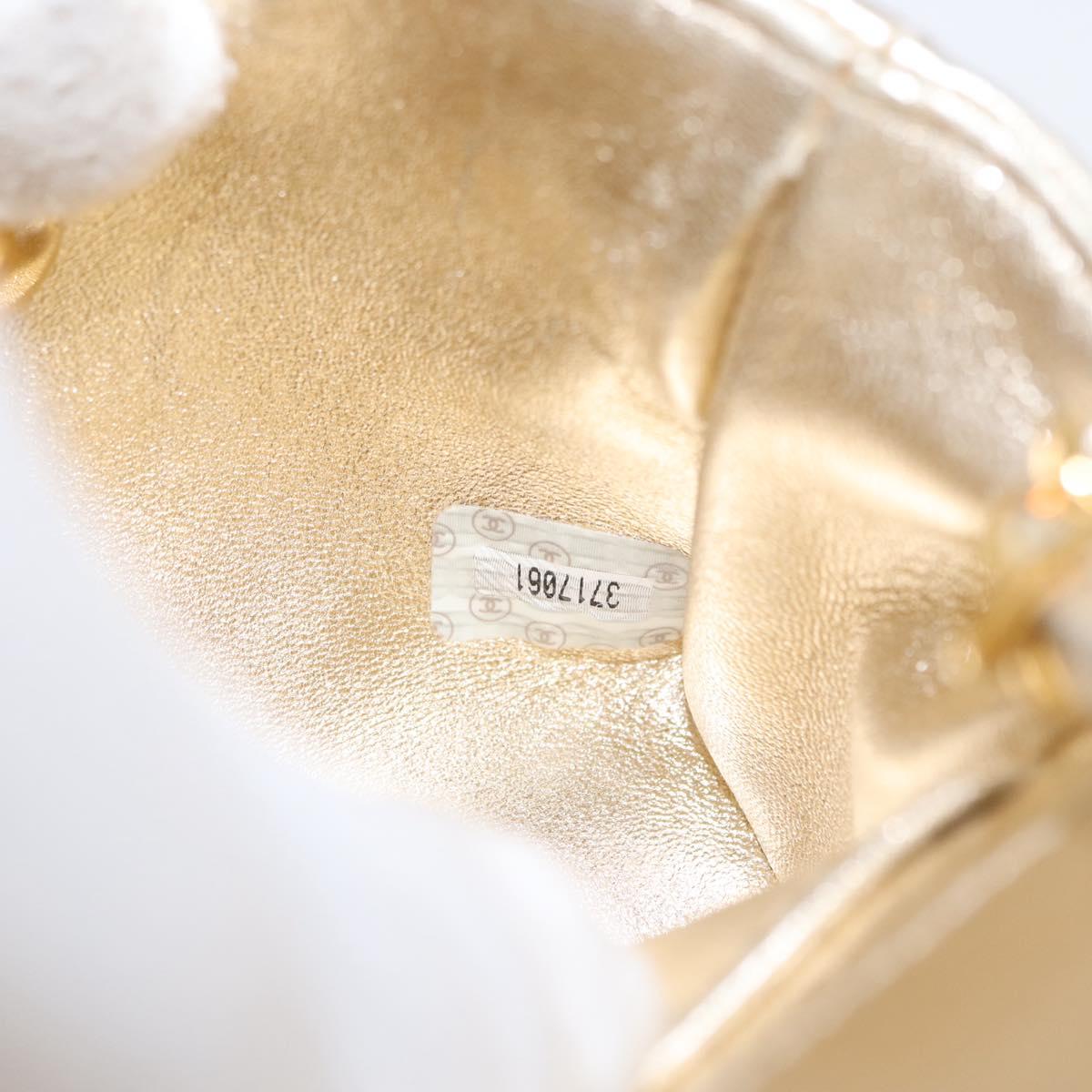 CHANEL Mini Matelasse 13 Chain Shoulder Bag Leather Gold CC Auth 156634SAM