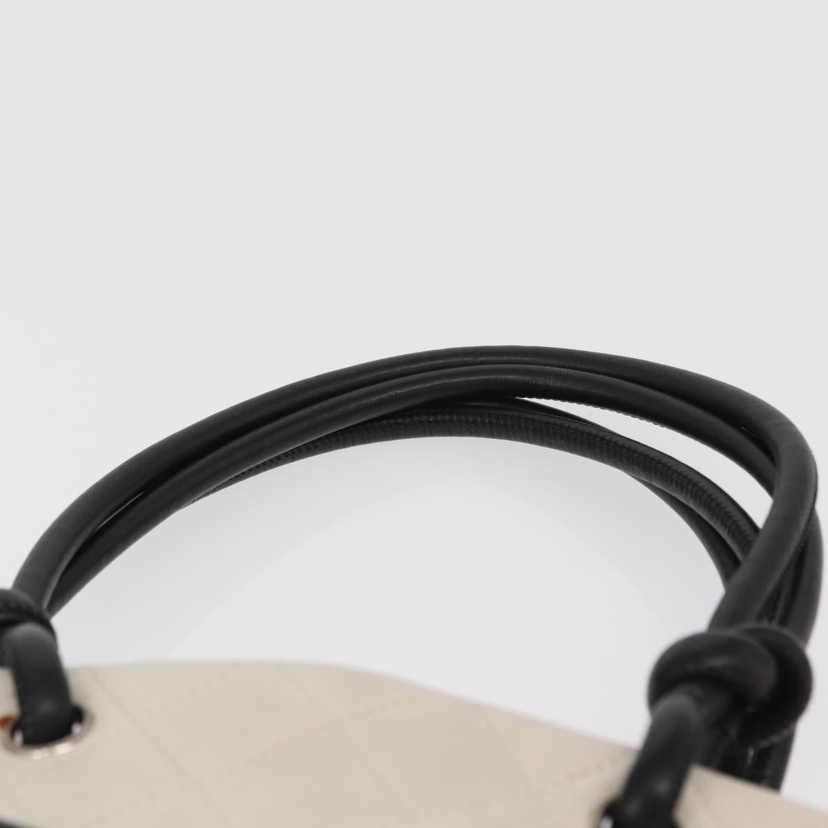 CHANEL Matelasse Medium Cambon Line Bag Calf Skin White Black CC Auth 156639V