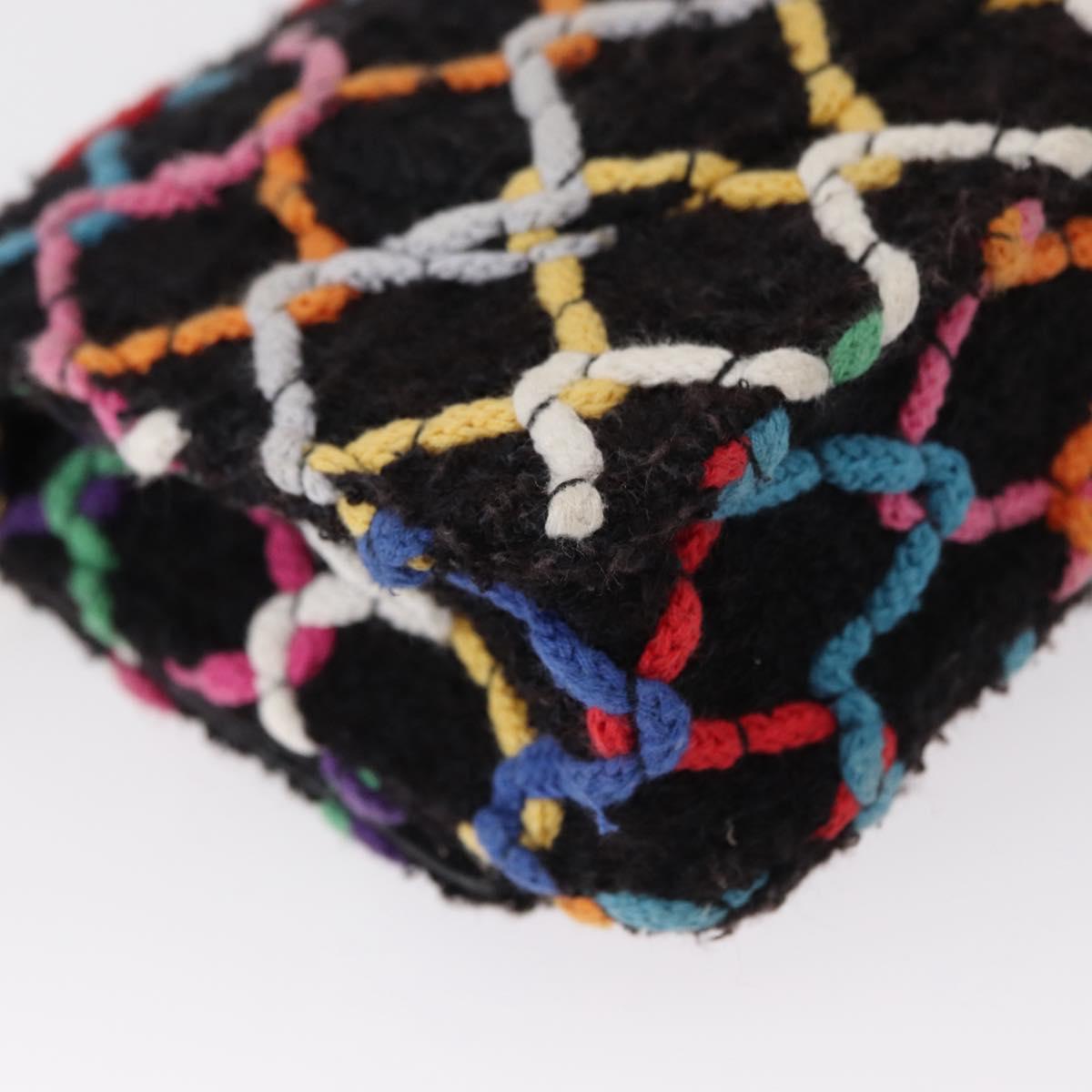 CHANEL Matelasse Chain Shoulder Bag Tweed Multicolor Gold CC Auth 156642SM