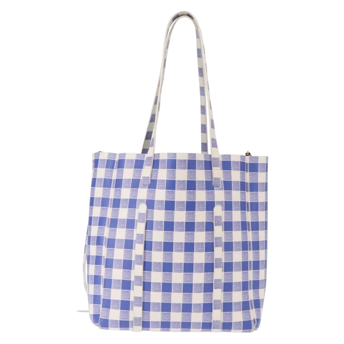 BALENCIAGA Everyday Tote XS Tote Bag Leather 2way Blue Gold 489813 Auth 156650