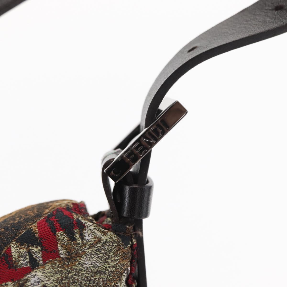 FENDI Zucca Canvas Mamma Baguette Shoulder Bag Brown Auth 156653SAM