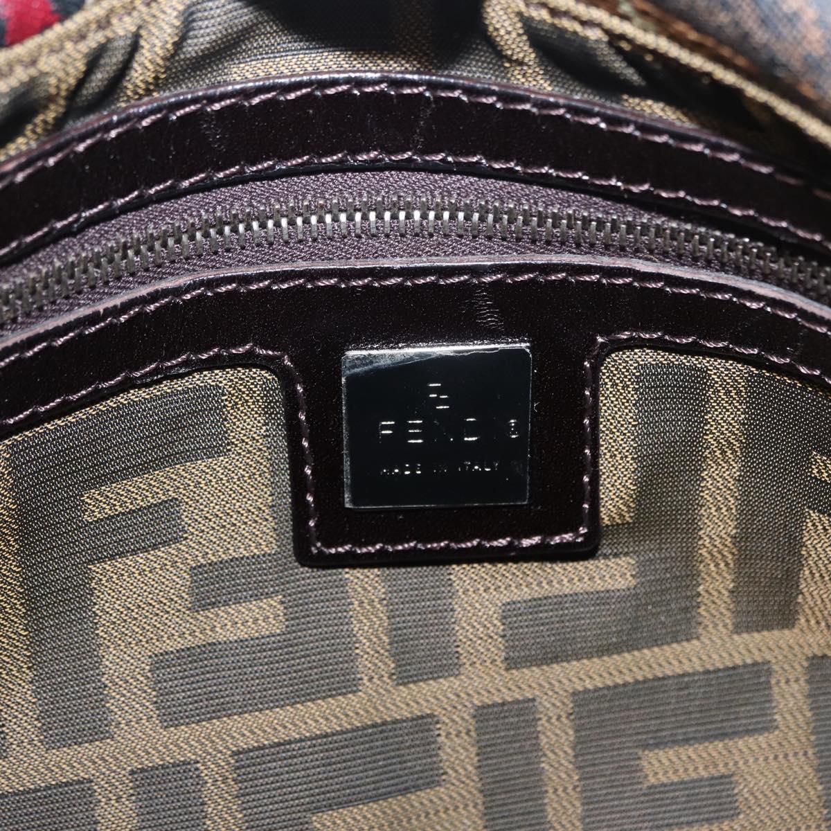 FENDI Zucca Canvas Mamma Baguette Shoulder Bag Brown Auth 156653SAM