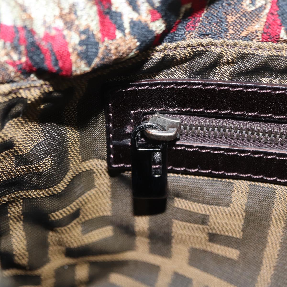 FENDI Zucca Canvas Mamma Baguette Shoulder Bag Brown Auth 156653SAM