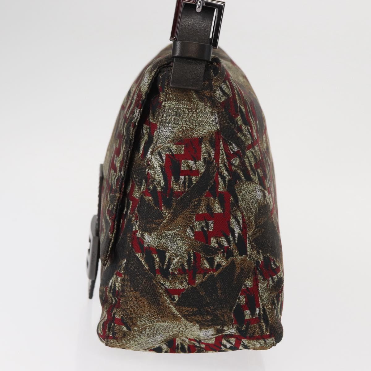 FENDI Zucca Canvas Mamma Baguette Shoulder Bag Brown Auth 156653SAM