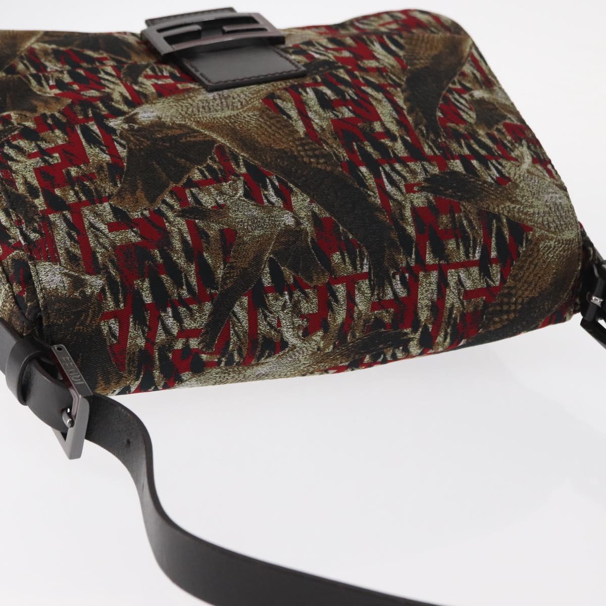 FENDI Zucca Canvas Mamma Baguette Shoulder Bag Brown Auth 156653SAM