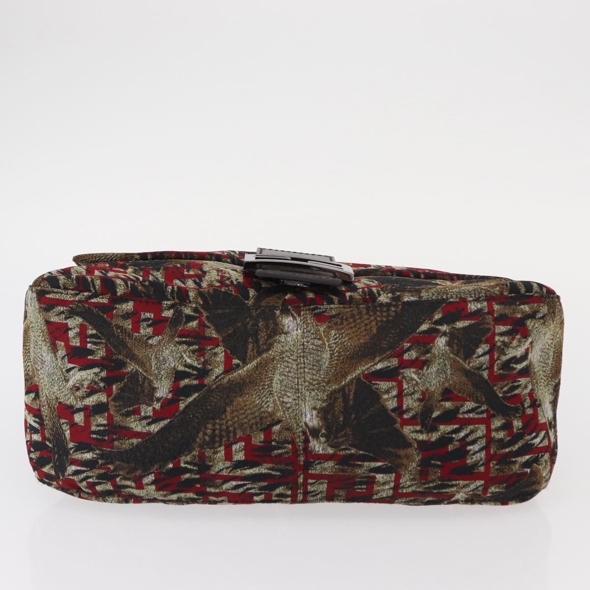 FENDI Zucca Canvas Mamma Baguette Shoulder Bag Brown Auth 156653SAM