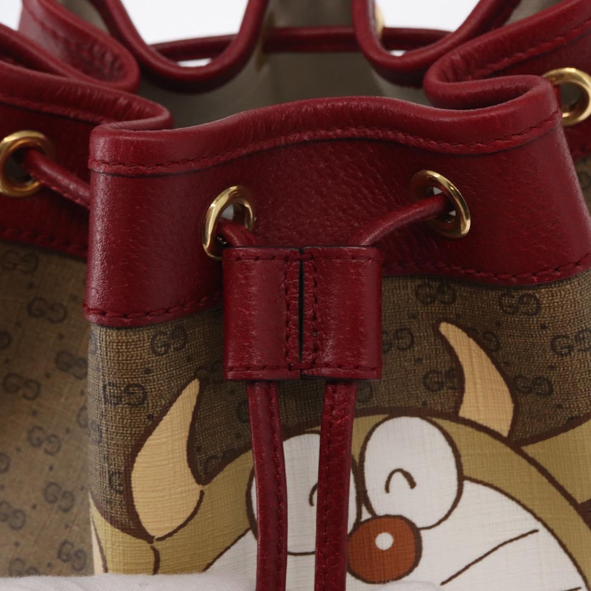 GUCCI Micro GG Supreme Doraemon Collaboration Bag PVC 625216 Auth 156657SAM