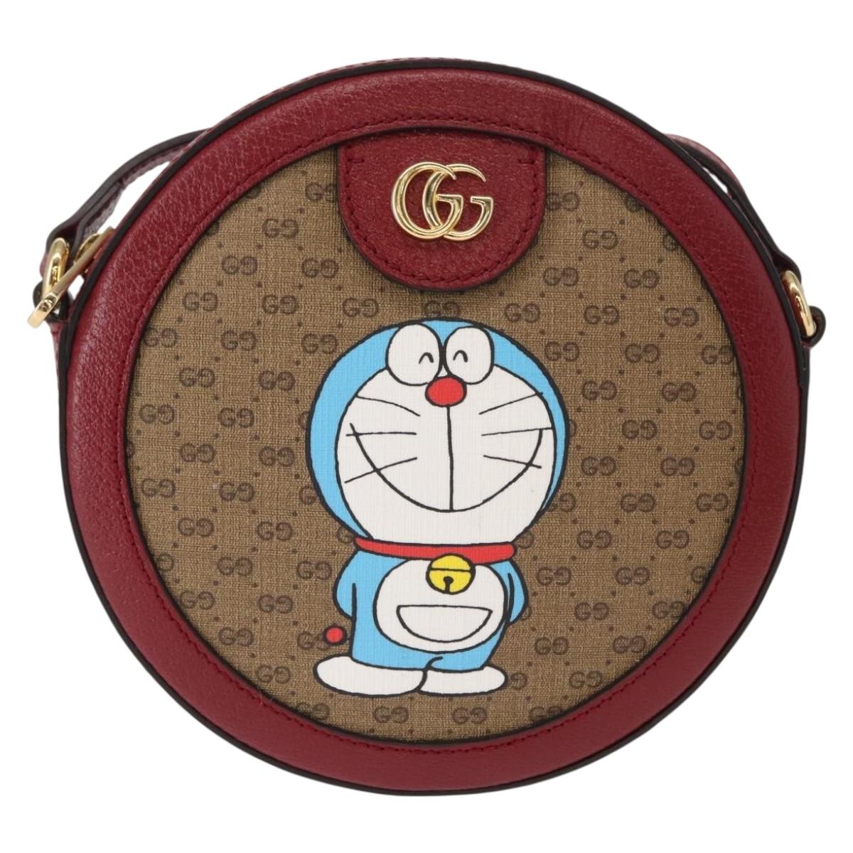 GUCCI Micro GG Supreme Doraemon Collaboration Bag PVC 625216 Auth 156658SAM