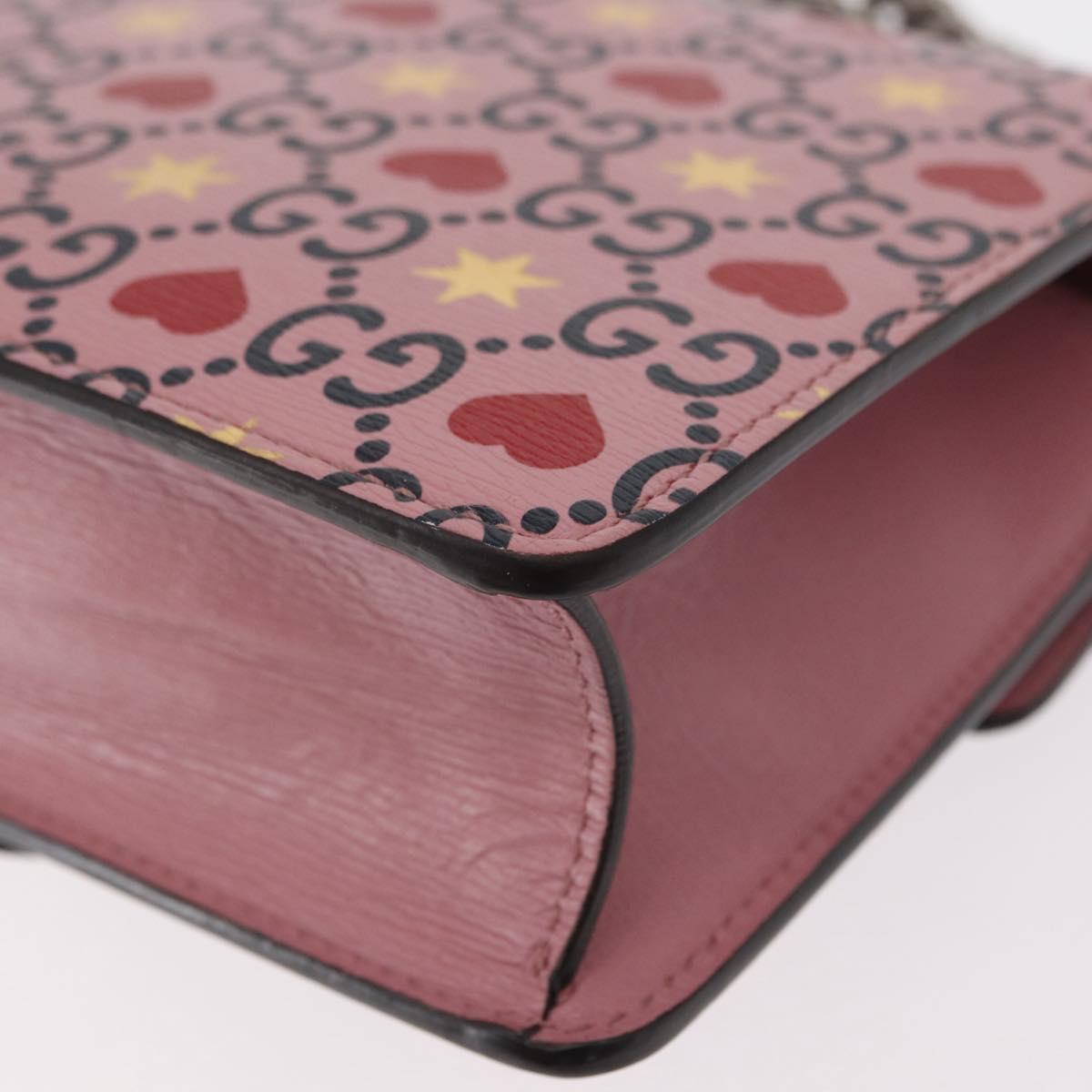 GUCCI Dionysus Chain Shoulder Bag Leather Pink 421970 Auth 156659SAM