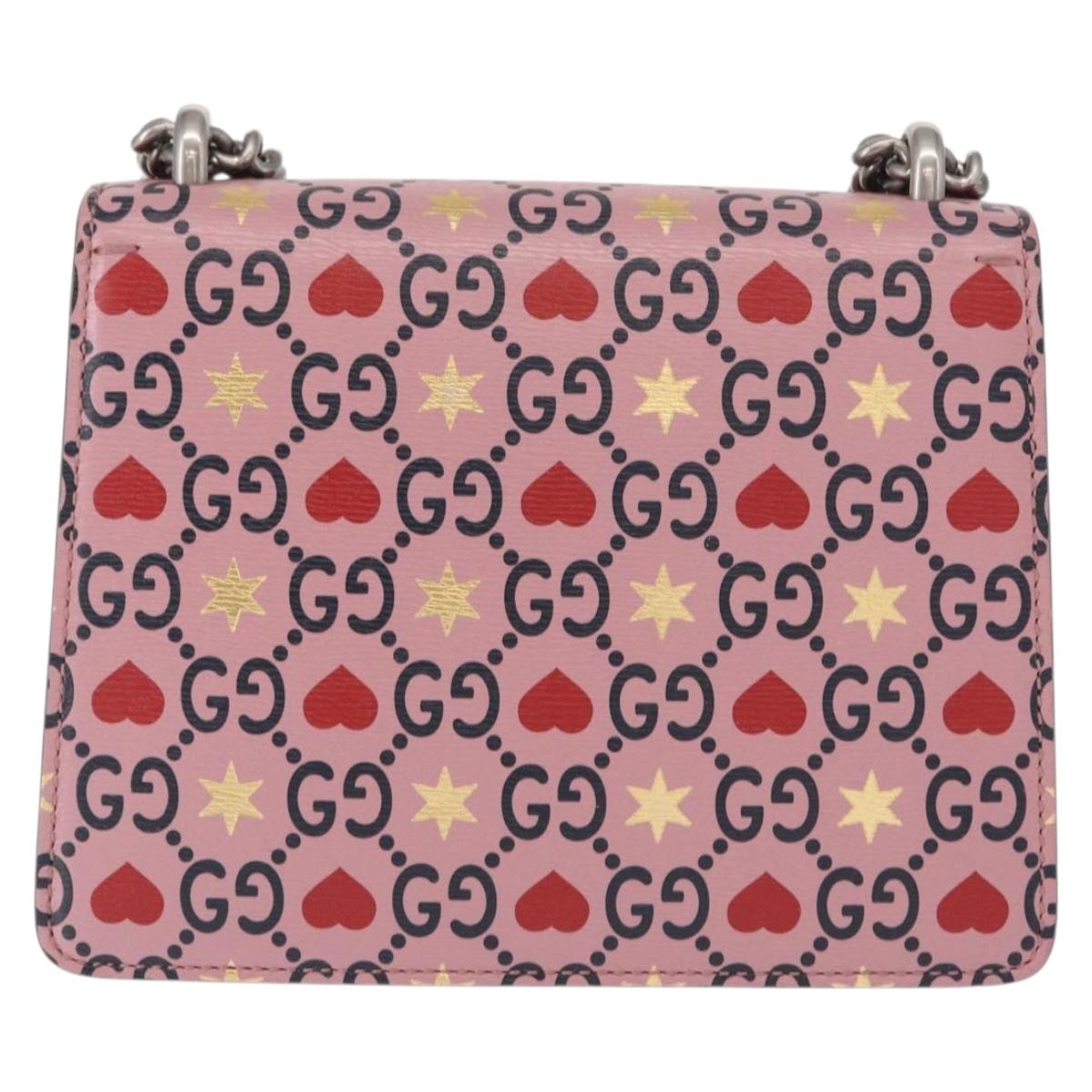 GUCCI Dionysus Chain Shoulder Bag Leather Pink 421970 Auth 156659SAM