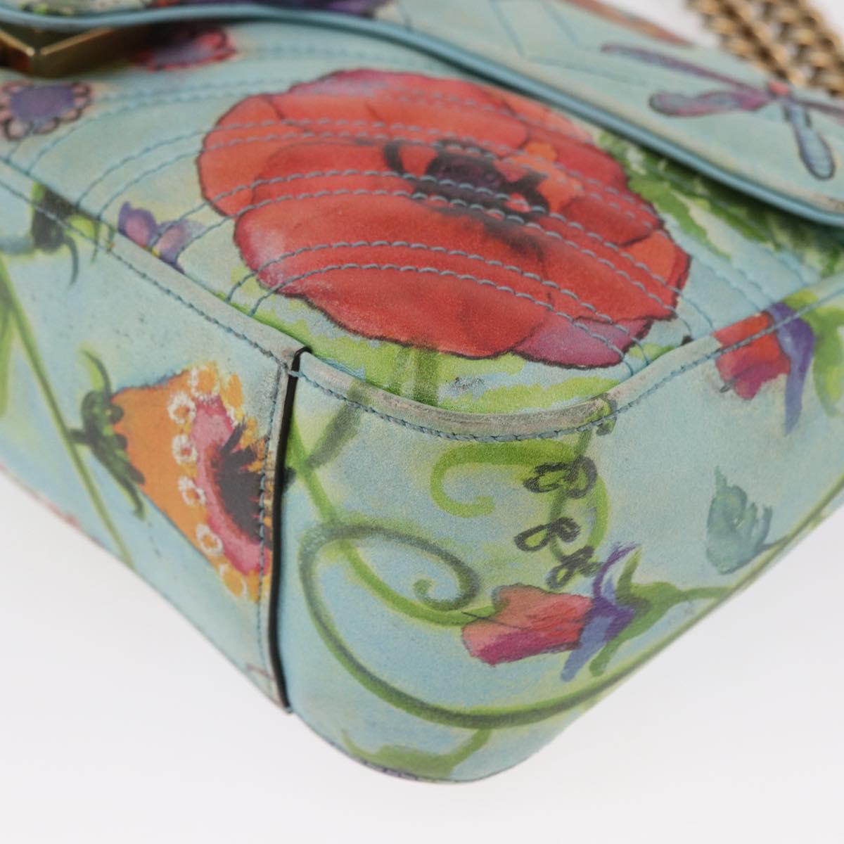 GUCCI Unskilled Worker Collaboration GG Marmont Bag Blue 443497 Auth 156660V