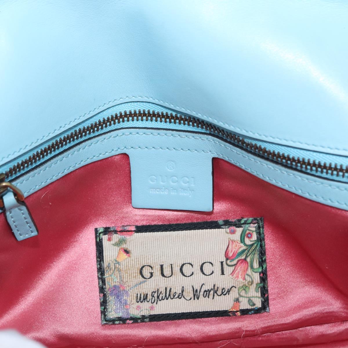 GUCCI Unskilled Worker Collaboration GG Marmont Bag Blue 443497 Auth 156660V