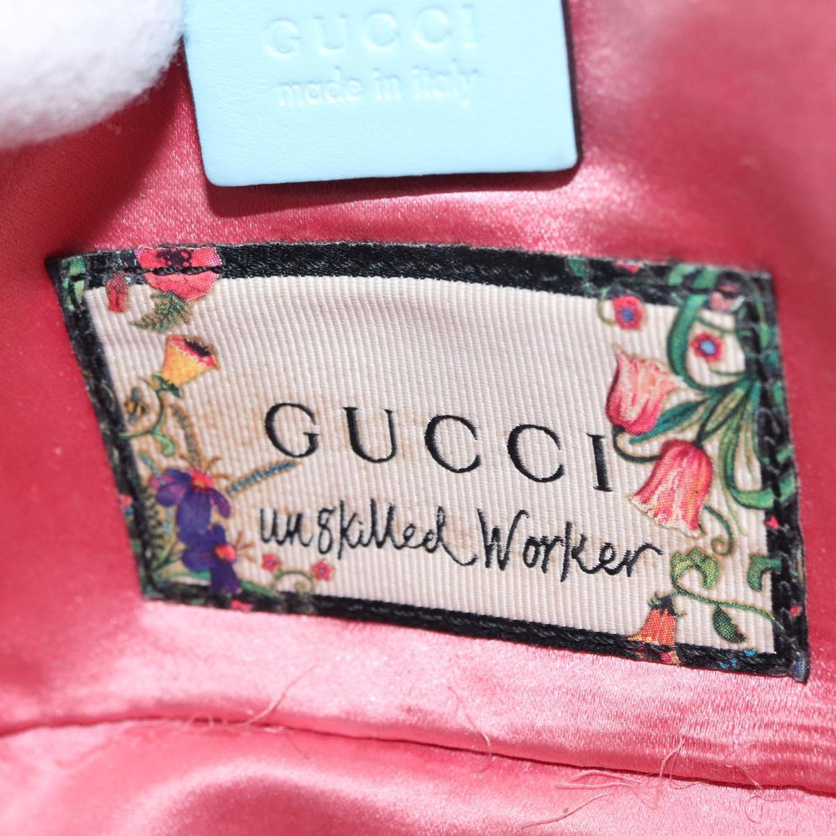 GUCCI Unskilled Worker Collaboration GG Marmont Bag Blue 443497 Auth 156660V