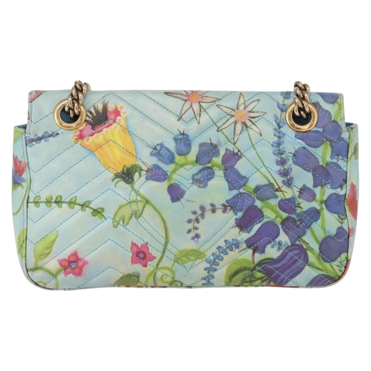 GUCCI Unskilled Worker Collaboration GG Marmont Bag Blue 443497 Auth 156660V