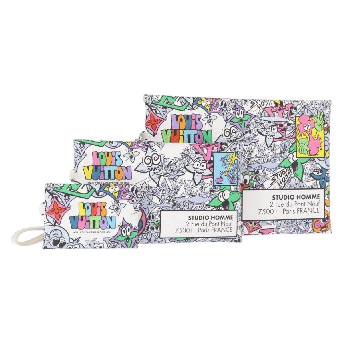 LOUIS VUITTON Monogram Comics Trio Envelope Pouch M82014 LV Auth 156662SM