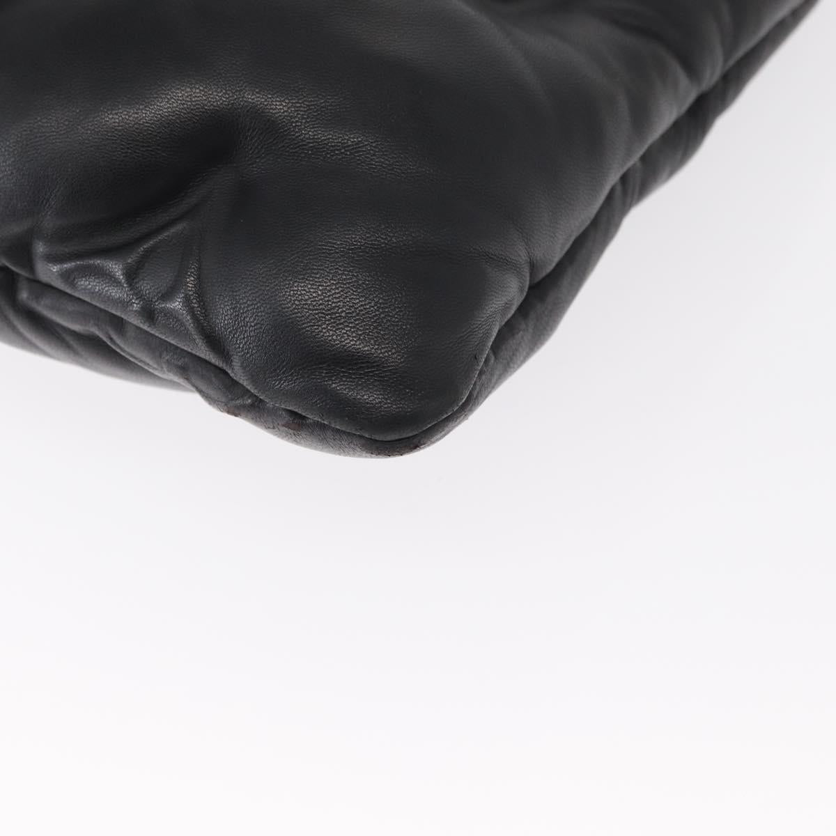 LOUIS VUITTON Monogram Emboss Pochette A4 Clutch Bag Black M68775 Auth 156663M