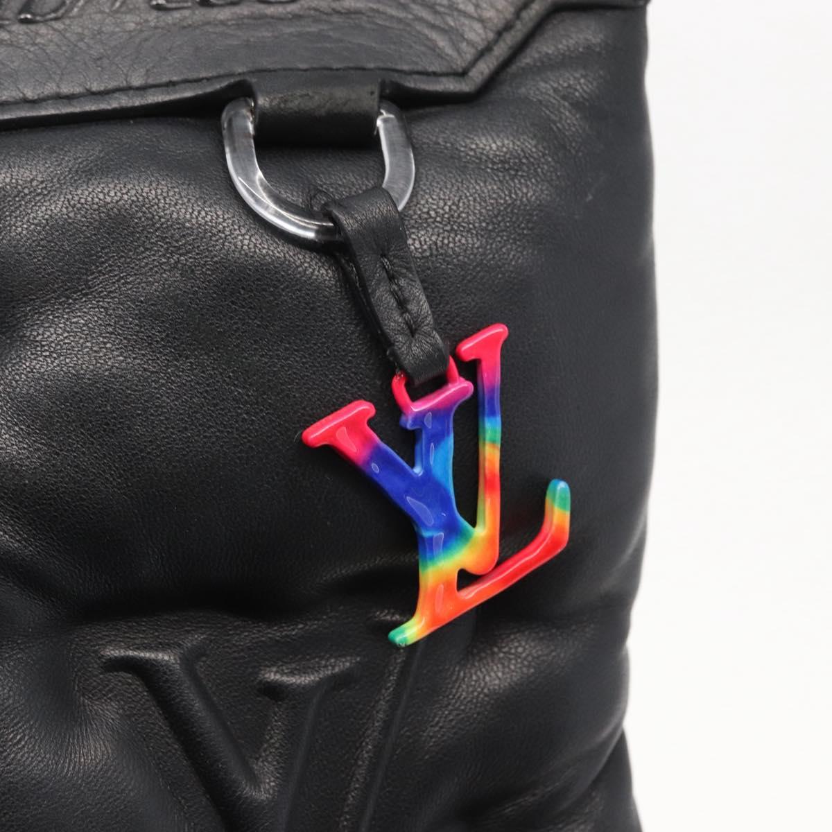 LOUIS VUITTON Monogram Emboss Pochette A4 Clutch Bag Black M68775 Auth 156663M