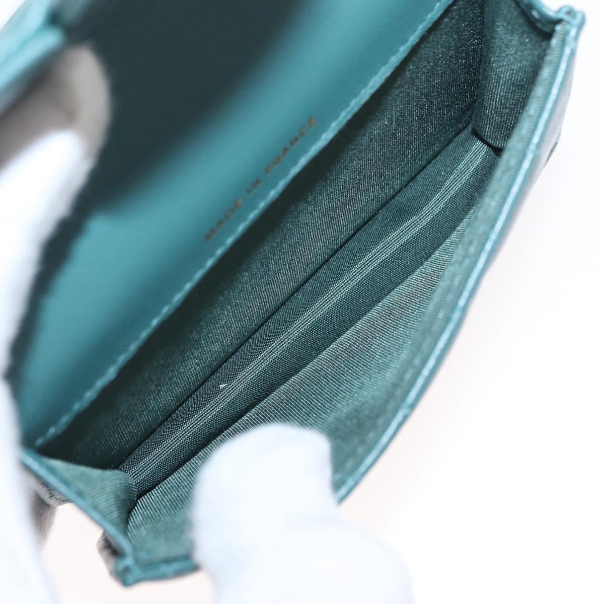 CHANEL Matelasse Chain Shoulder Bag Lamb Skin 2way Green Gold CC Auth 156667SM