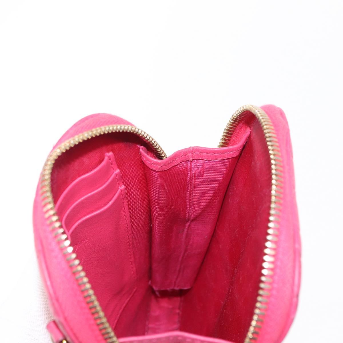 Christian Dior Cannage Phone Chain Shoulder Pouch 2way Pink Gold Auth 156668V