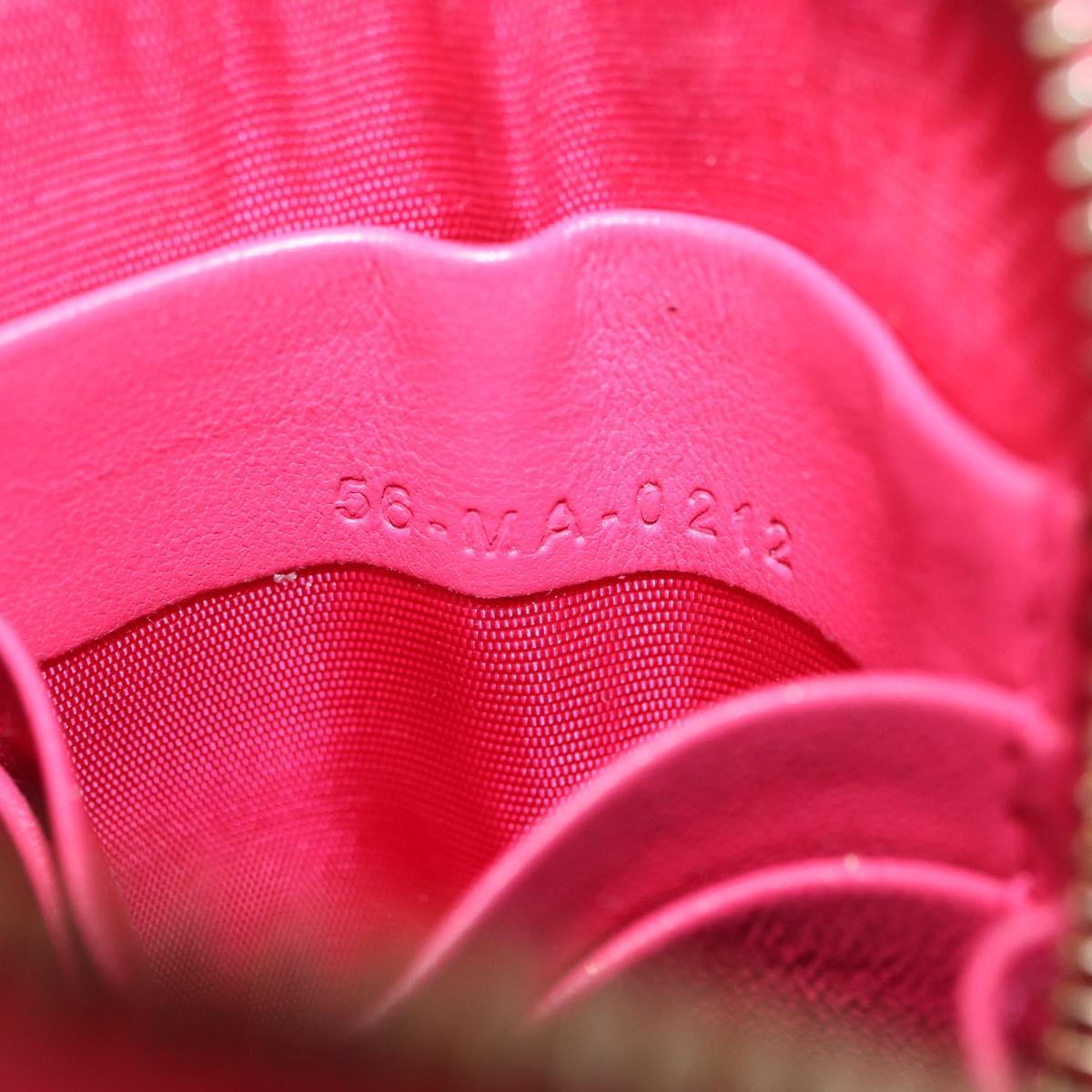 Christian Dior Cannage Phone Chain Shoulder Pouch 2way Pink Gold Auth 156668V