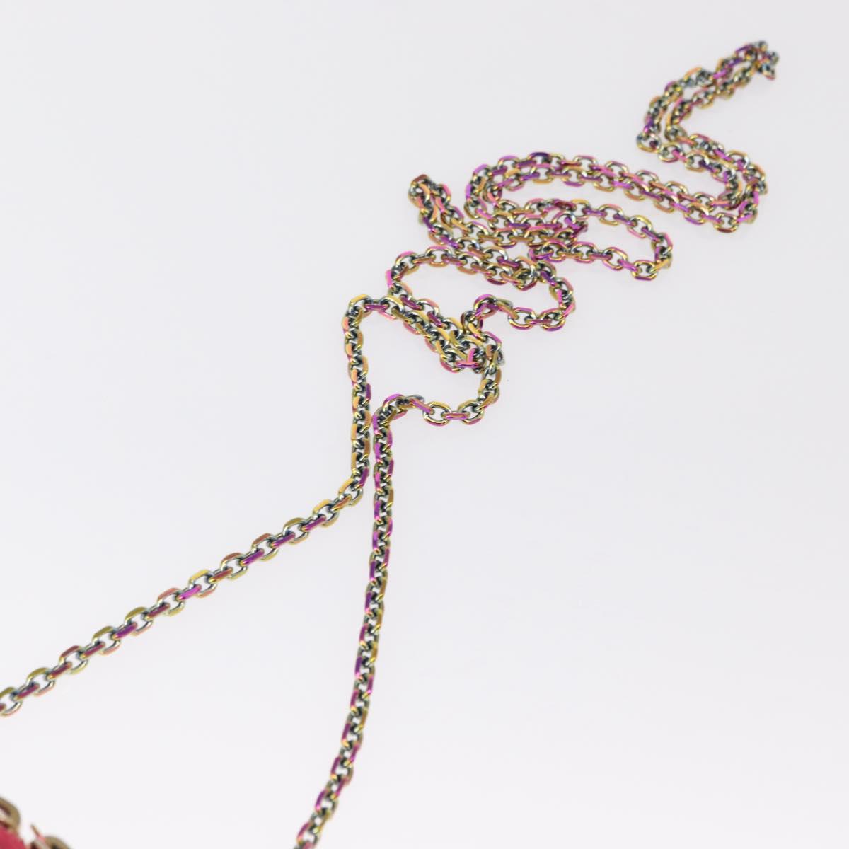 Christian Dior Cannage Phone Chain Shoulder Pouch 2way Pink Gold Auth 156668V