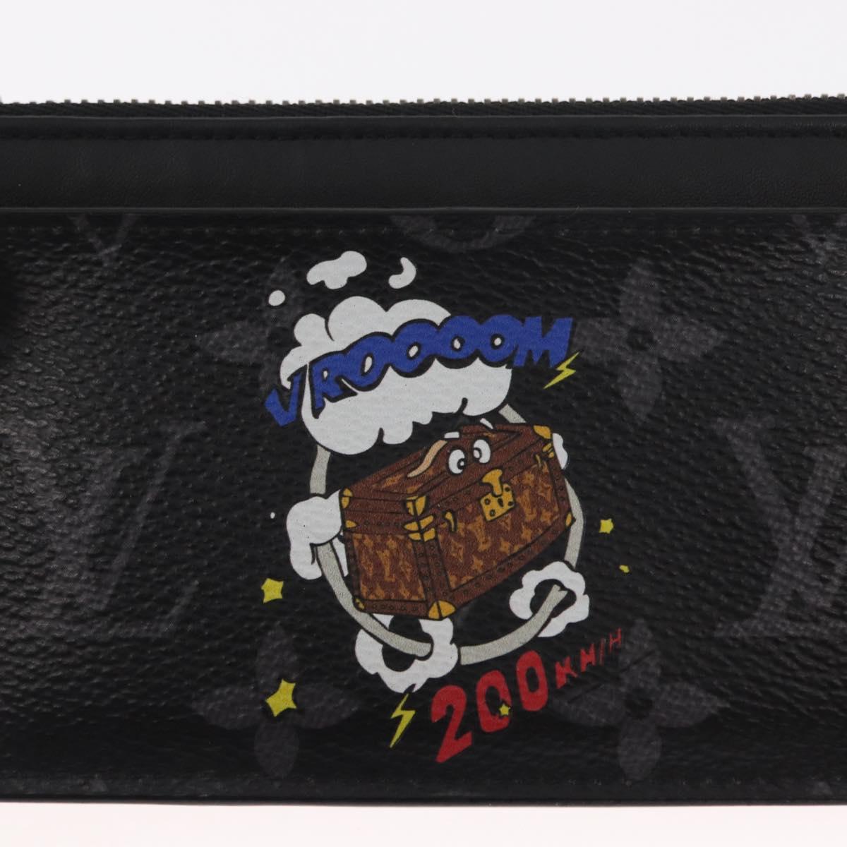 LOUIS VUITTON Monogram Eclipse Coin Card Holder M80932 LV Auth 156670V