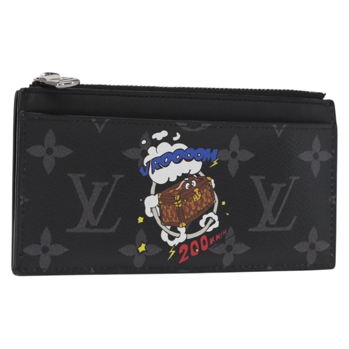 LOUIS VUITTON Monogram Eclipse Coin Card Holder M80932 LV Auth 156670V