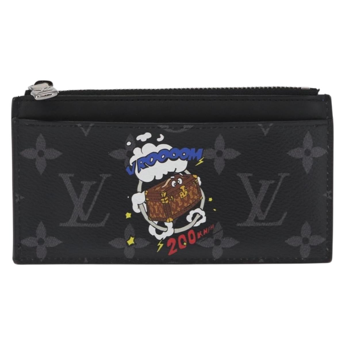 LOUIS VUITTON Monogram Eclipse Coin Card Holder M80932 LV Auth 156670V