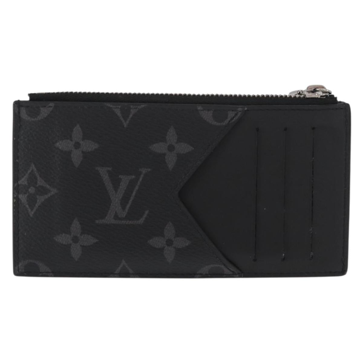 LOUIS VUITTON Monogram Eclipse Coin Card Holder M80932 LV Auth 156670V