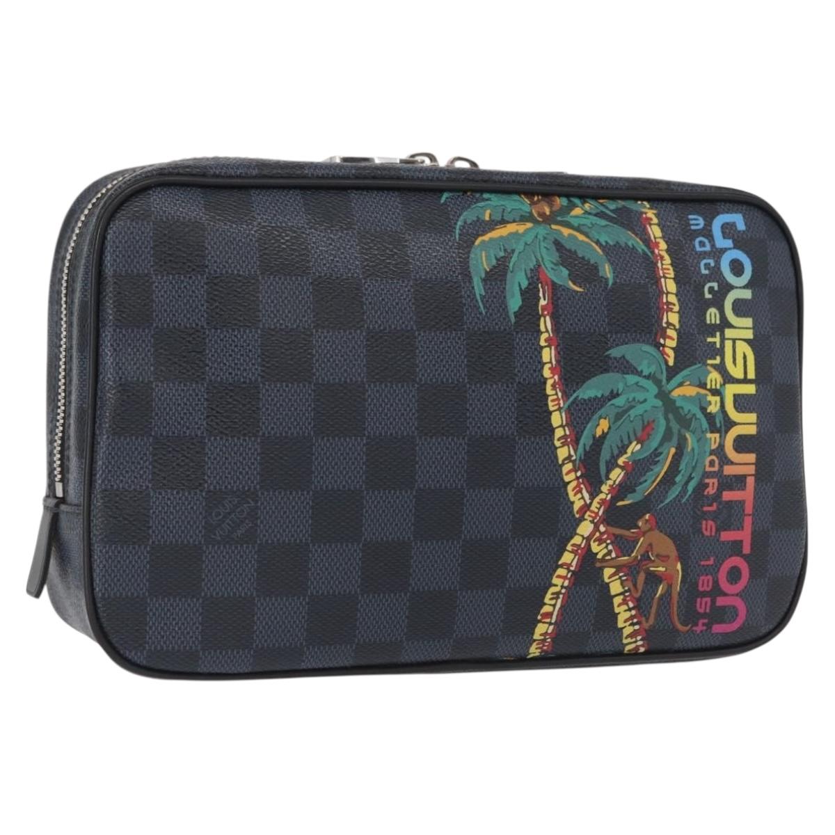 LOUIS VUITTON Damier Cobalt Trousse Toilette GM Clutch Bag LV Auth 156671V