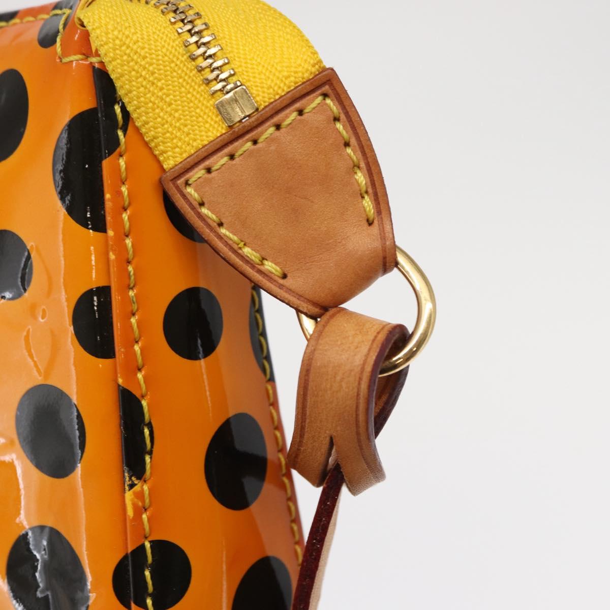 LOUIS VUITTON Vernis Yayoi Kusama Pochette Accessoires Jaune M91426 Auth 156675V