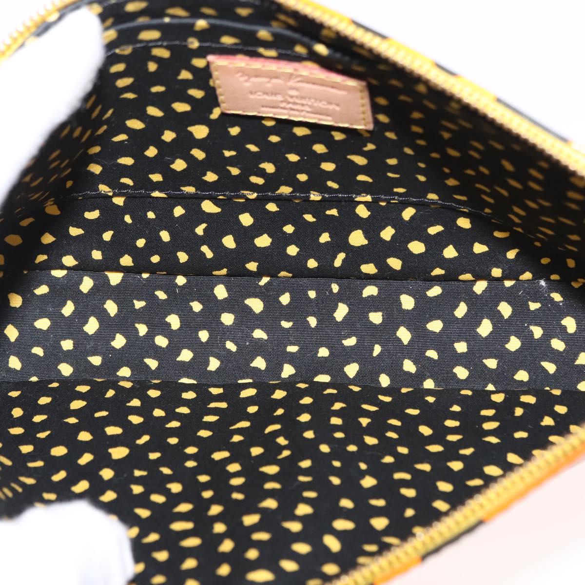 LOUIS VUITTON Vernis Yayoi Kusama Pochette Accessoires Jaune M91426 Auth 156675V