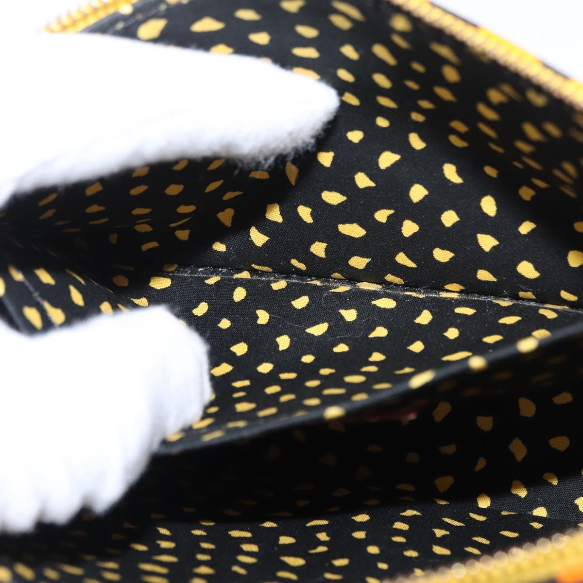 LOUIS VUITTON Vernis Yayoi Kusama Pochette Accessoires Jaune M91426 Auth 156675V